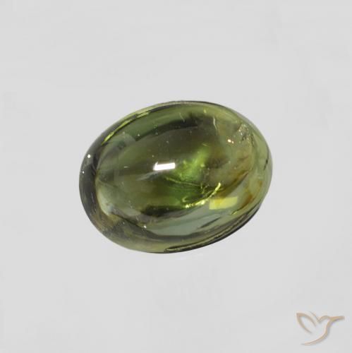 Tormalina Verde marroncino naturale da 1.31 ct, Ovale, Trasparente