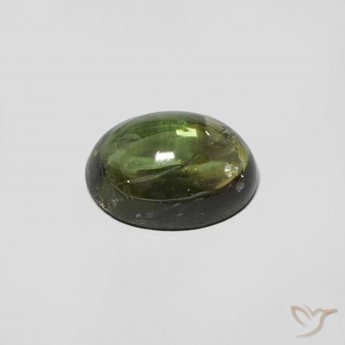 Tormalina Verde marroncino naturale da 1.31 ct, Ovale, Trasparente