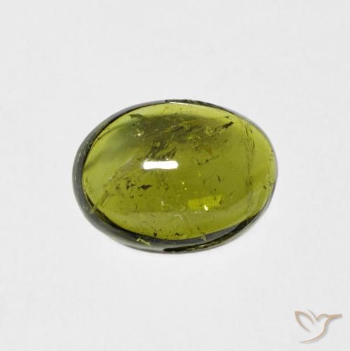 1.23ct Naturale Verde giallastro Tormalina, Ovale, Trasparente