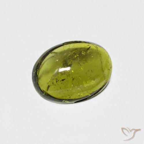 Tormalina Verde giallastro naturale da 1.23 ct, Ovale, Trasparente