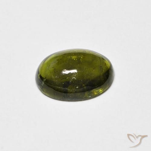Tormalina Verde giallastro naturale da 1.23 ct, Ovale, Trasparente