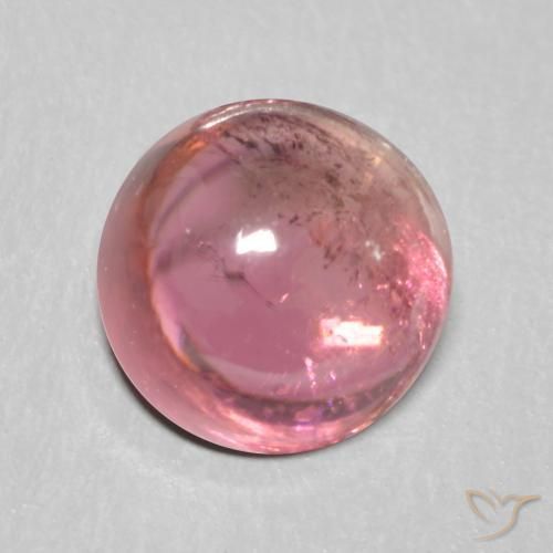 Tormalina Tono rosa caldo naturale da 1.09 ct, Rotondo, Trasparente