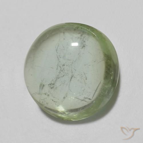 Tormalina Verde medio-chiaro naturale da 1.13 ct, Rotondo, Trasparente
