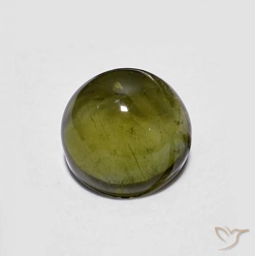 Tormalina Verde scuro naturale da 0.68 ct, Rotondo, Trasparente