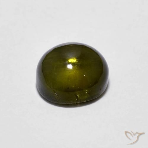 Tormalina Verde scuro naturale da 0.68 ct, Rotondo, Trasparente