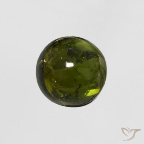 Tormalina Verde scuro naturale da 0.69 ct, Rotondo, Trasparente