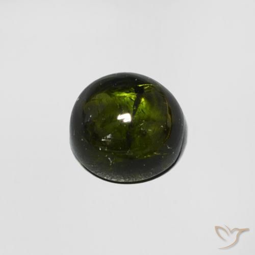 Tormalina Verde scuro naturale da 0.69 ct, Rotondo, Trasparente
