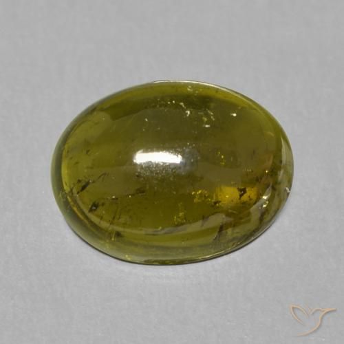 1.50ct Naturale Verde giallastro Tormalina, Ovale, Trasparente