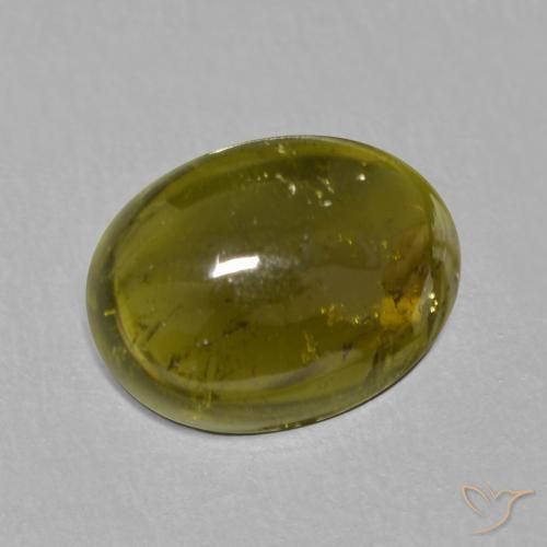 Tormalina Verde giallastro naturale da 1.50 ct, Ovale, Trasparente