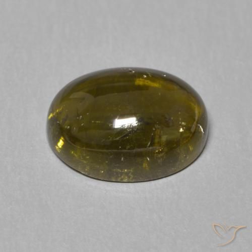 Tormalina Verde giallastro naturale da 1.50 ct, Ovale, Trasparente