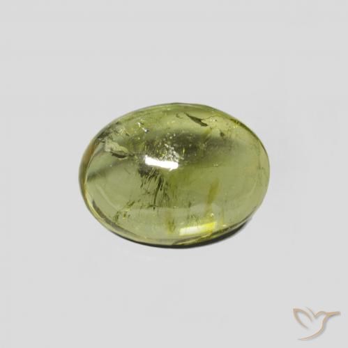 1.52ct Naturale Verde giallastro Tormalina, Ovale, Trasparente