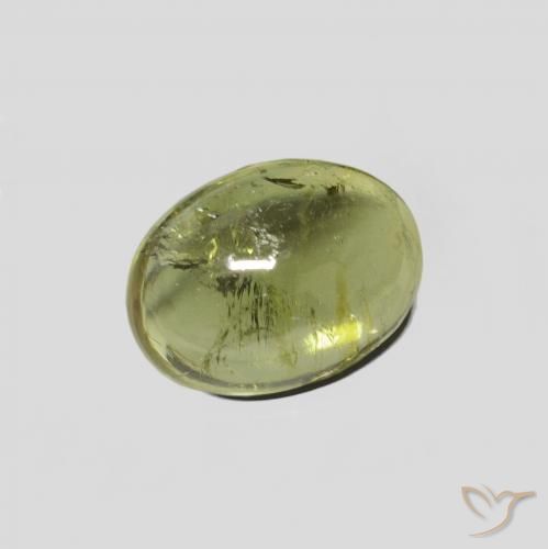 Tormalina Verde giallastro naturale da 1.52 ct, Ovale, Trasparente