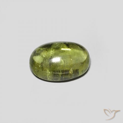 Tormalina Verde giallastro naturale da 1.52 ct, Ovale, Trasparente