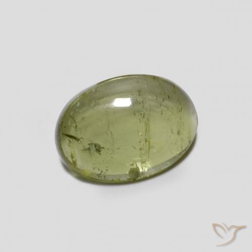 Tormalina Verde giallastro naturale da 1.49 ct, Ovale, Trasparente