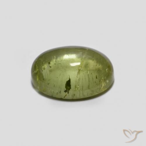 Tormalina Verde giallastro naturale da 1.49 ct, Ovale, Trasparente