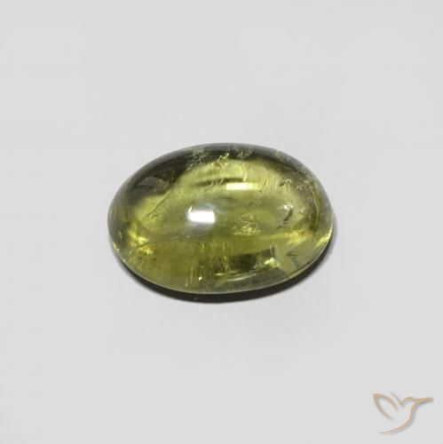 Tormalina Caldo terroso verde naturale da 2.08 ct, Ovale, Trasparente