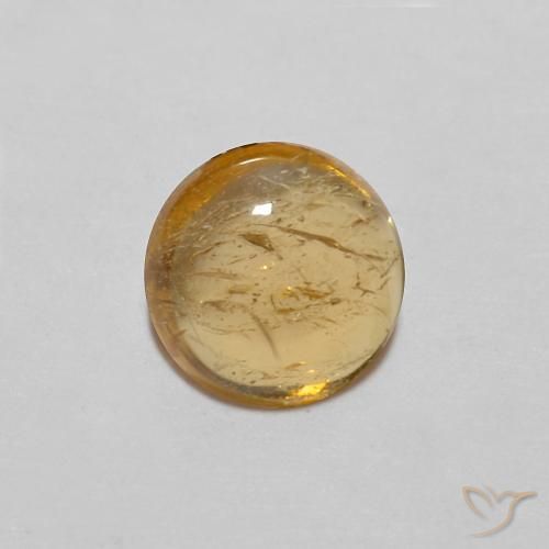 Tormalina Arancio Medio naturale da 0.89 ct, Rotondo, Trasparente
