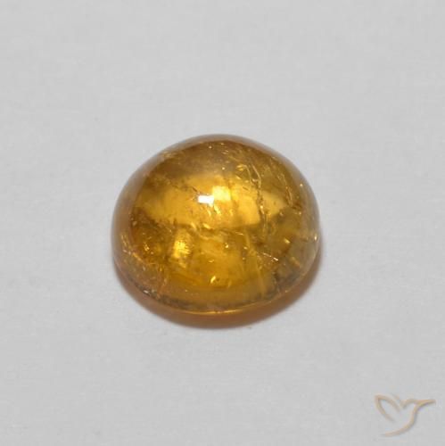 Tormalina Arancio Medio naturale da 0.89 ct, Rotondo, Trasparente