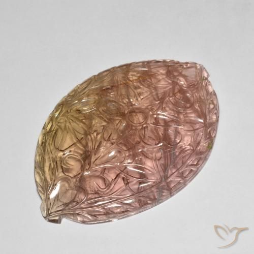 86.71ct Naturale Rosa arancio Tormalina, Taglio a fantasia, Trasparente