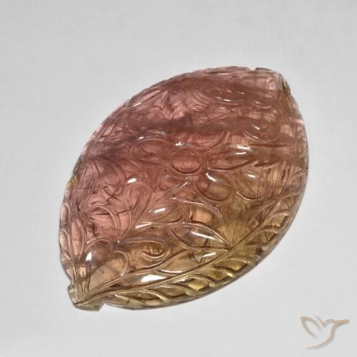 106.71ct Naturale Rosa arancio Tormalina, Taglio a fantasia, Trasparente