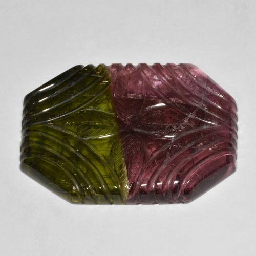Tormalina Multicolore naturale da 46.32 ct, Ottagonale / Taglio smeraldo, Traslucido