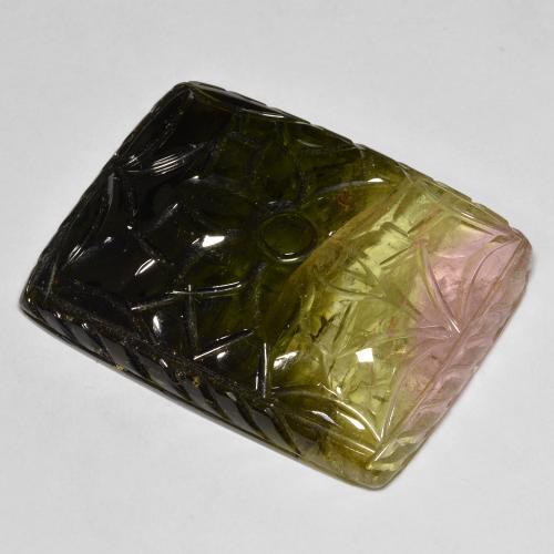 63.68ct Naturale Multicolore Tormalina, Taglio a fantasia, Traslucido