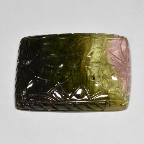 Tormalina Multicolore naturale da 63.68 ct, Taglio a fantasia, Traslucido