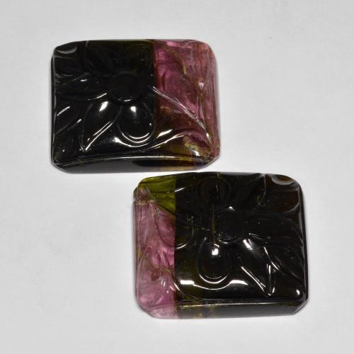 Gemme di Tormalina Multicolore naturale da 62.21 ct, Taglio a fantasia, Traslucido