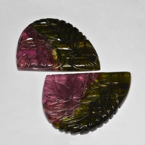Gemme di Tormalina Colo anguria naturale da 124.15 ct, Taglio a fantasia, Traslucido