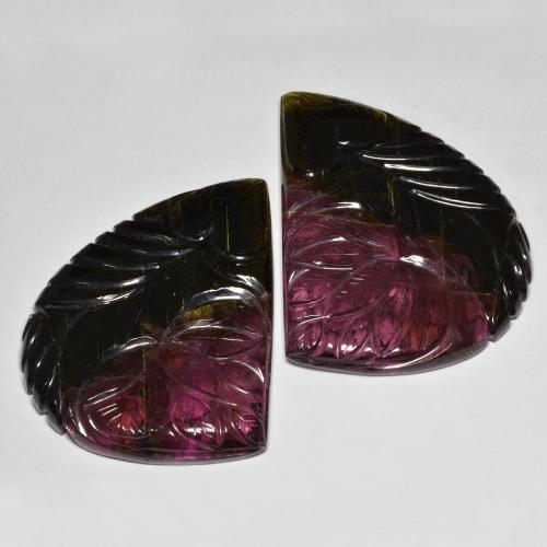 Gemme di Tormalina Colo anguria naturale da 124.15 ct, Taglio a fantasia, Traslucido
