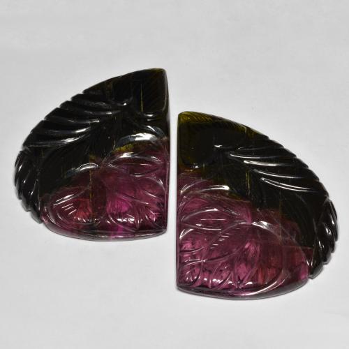 Gemme di Tormalina Colo anguria naturale da 124.15 ct, Taglio a fantasia, Traslucido
