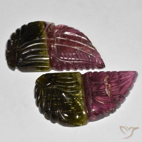Gemme di Tormalina Bi-Colore naturale da 82.79 ct, Taglio a fantasia, Traslucido