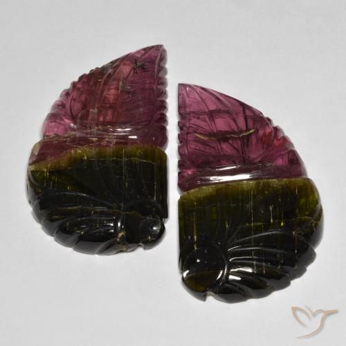 Gemme di Tormalina Bi-Colore naturale da 82.79 ct, Taglio a fantasia, Traslucido