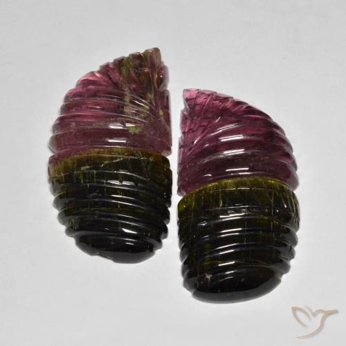 Gemme di Tormalina Bi-Colore naturale da 89.04 ct, Taglio a fantasia, Traslucido