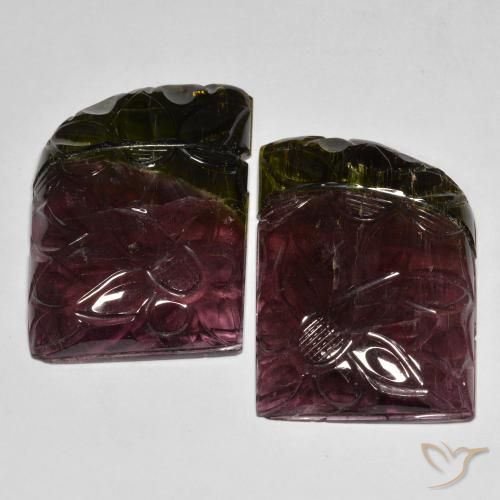 Gemme di Tormalina Bi-Colore naturale da 89.72 ct, Taglio a fantasia, Traslucido