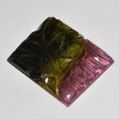 Tormalina Multicolore naturale da 25.45 ct, Taglio a baguette, Traslucido