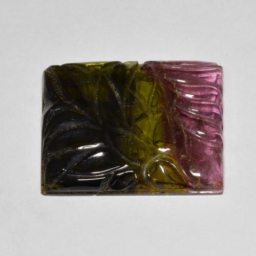 Tormalina Multicolore naturale da 25.45 ct, Taglio a baguette, Traslucido