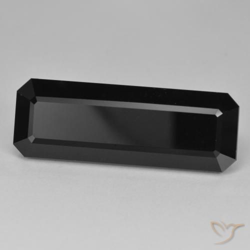 34.34ct Naturale Schorl Tormalina, Taglio smeraldo, Opaco