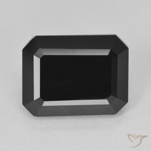 7.55ct Naturale Schorl Tormalina, Taglio smeraldo, Opaco