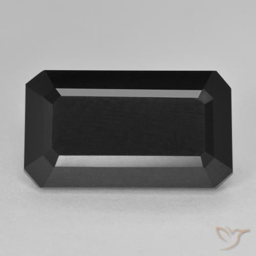 14.51ct Naturale Schorl Tormalina, Taglio smeraldo, Opaco