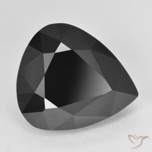 12.95ct Naturale Schorl Tormalina, Forma a pera, Opaco