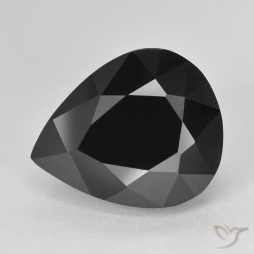 8.44ct Naturale Schorl Tormalina, Forma a pera, Opaco