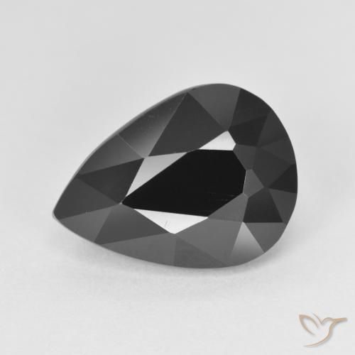 6.14ct Naturale Schorl Tormalina, Forma a pera, Opaco