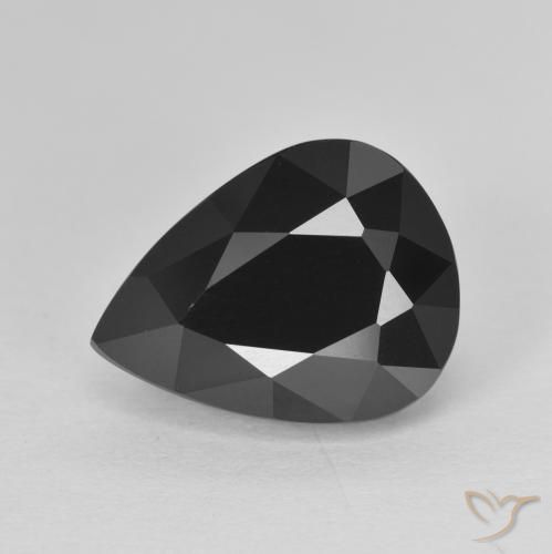 7.27ct Naturale Schorl Tormalina, Forma a pera, Opaco