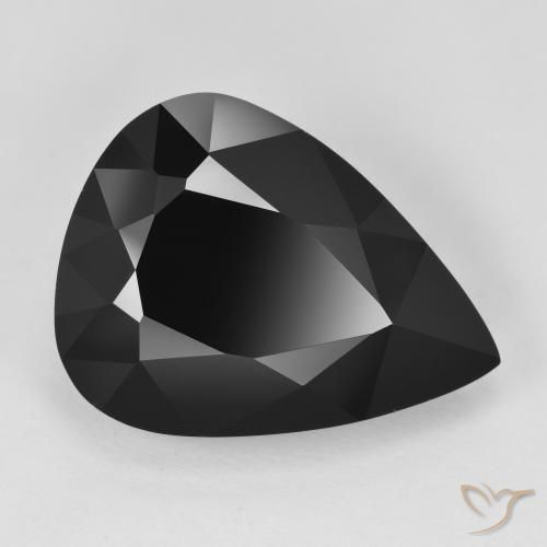 14.24ct Naturale Schorl Tormalina, Forma a pera, Opaco