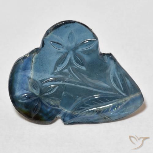 Tormalina Blu scuro profondo naturale da 8.15 ct, Taglio a fantasia, Trasparente