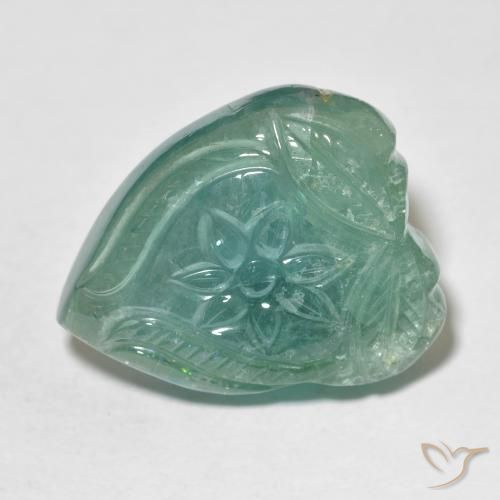 30.06ct Naturale Verde blu Tormalina, Taglio a fiore, Trasparente