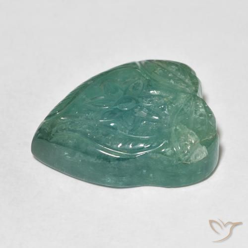 Tormalina Verde blu naturale da 30.06 ct, Taglio a fiore, Trasparente