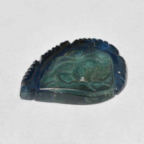 Tormalina Blu Medio Verde naturale da 8.97 ct, Taglio a fiore, Trasparente