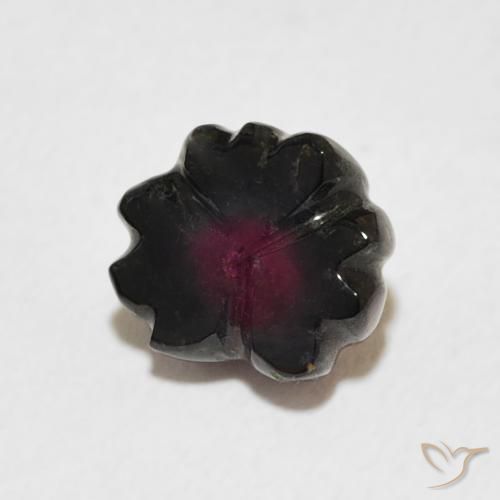 Tormalina Rosso scuro naturale da 1.74 ct, Taglio a fiore, Trasparente